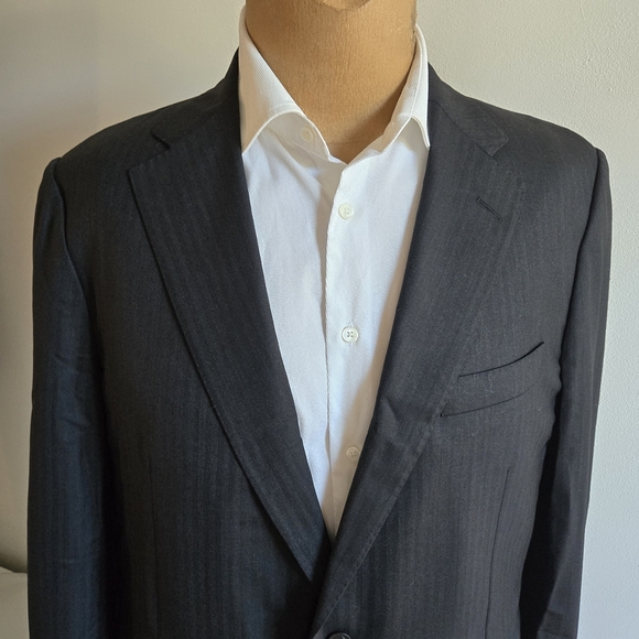 🇨🇦Samuelsohn/Harry Rosen Dark Grey Wool Blazer - Picture 2 of 12